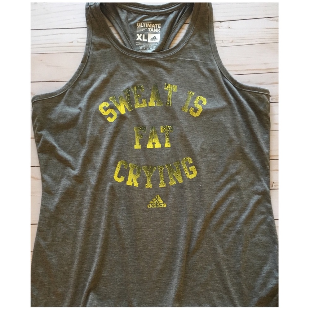 Adidas “Sweat is Fat Crying” Top (Size XL) NWOT